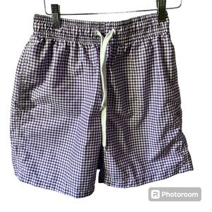 KANU SURF Swim Shorts‎ Mens Medium Purple Gingham Mesh-Lined Swim Trunks